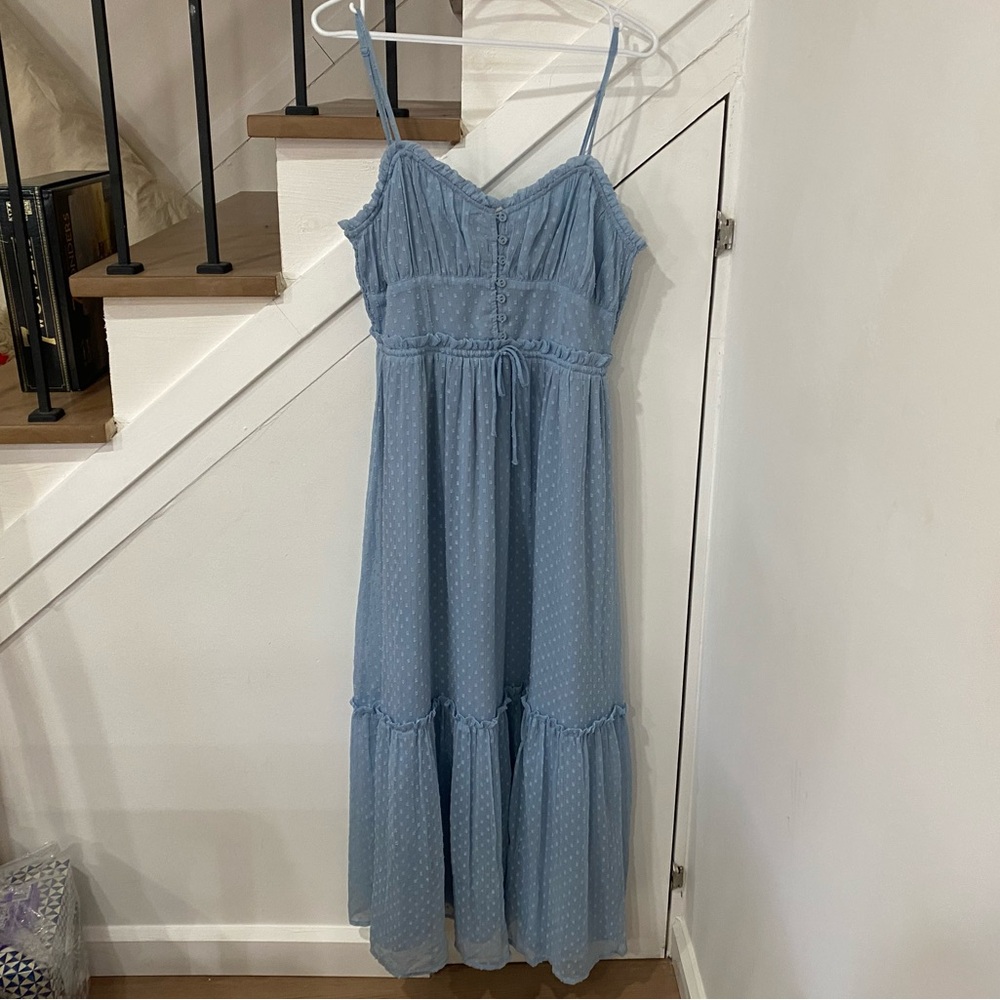 Light Blue Spaghetti Strap Maxi Dress